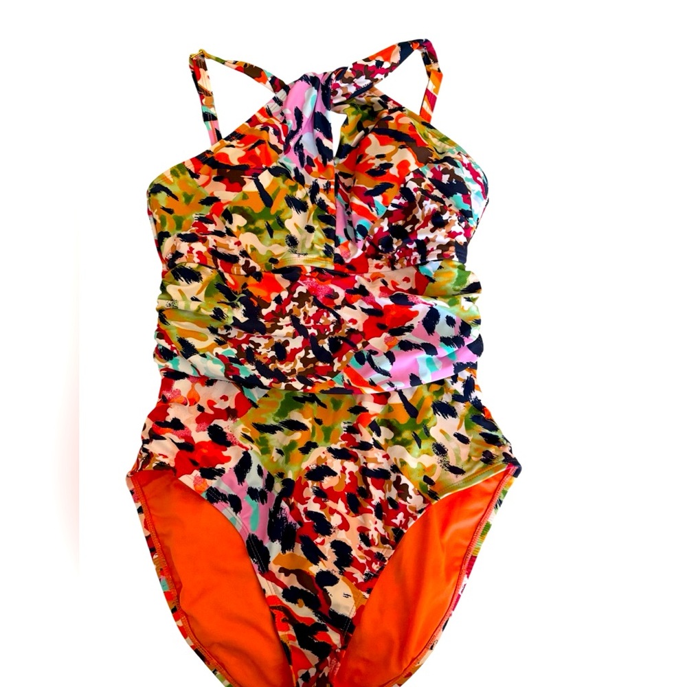 Bleu Rod Beatte One Piece High Neck Bathing Suit